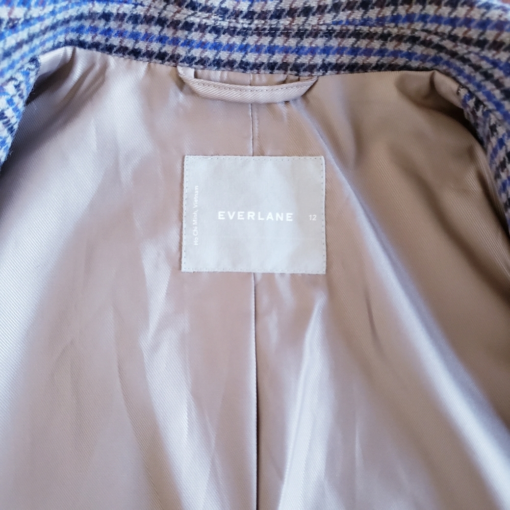 Everlane The ReWool '80s Blazer Houndstooth Plaid Oversized Classic Jacket Sz 12 - Picture 13 of 16